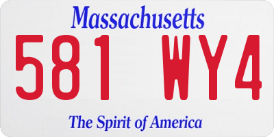 MA license plate 581WY4