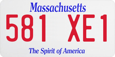 MA license plate 581XE1