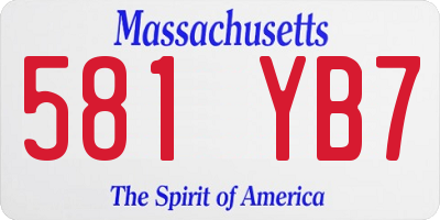 MA license plate 581YB7