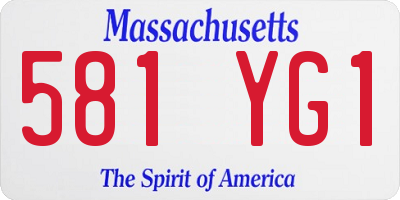 MA license plate 581YG1