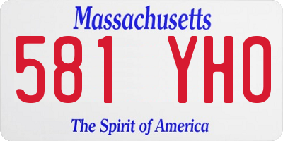 MA license plate 581YH0