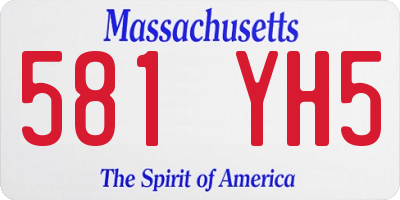 MA license plate 581YH5