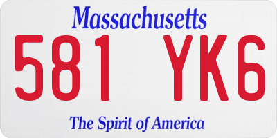 MA license plate 581YK6