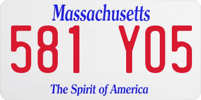 MA license plate 581YO5