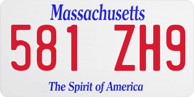 MA license plate 581ZH9