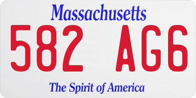 MA license plate 582AG6