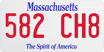 MA license plate 582CH8