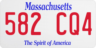 MA license plate 582CQ4