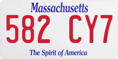 MA license plate 582CY7