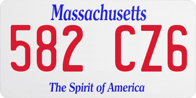 MA license plate 582CZ6