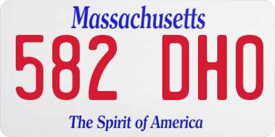 MA license plate 582DH0