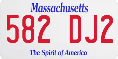 MA license plate 582DJ2