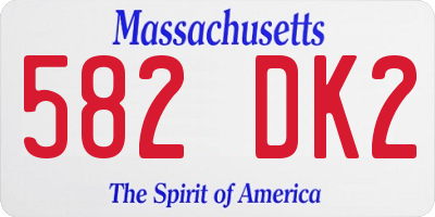 MA license plate 582DK2