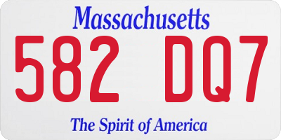 MA license plate 582DQ7