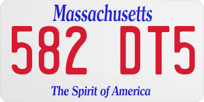 MA license plate 582DT5