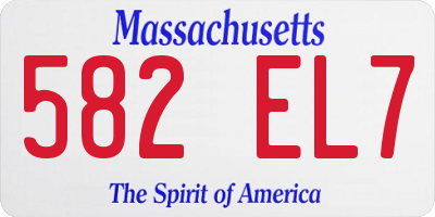 MA license plate 582EL7