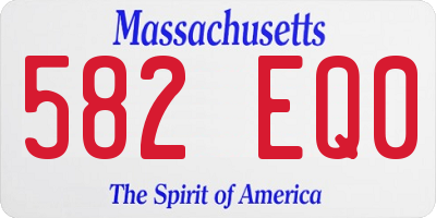 MA license plate 582EQ0