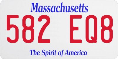 MA license plate 582EQ8