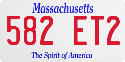 MA license plate 582ET2