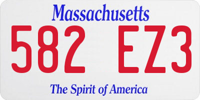 MA license plate 582EZ3