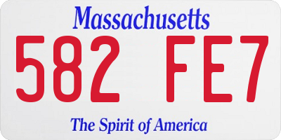 MA license plate 582FE7