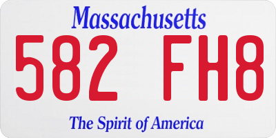 MA license plate 582FH8