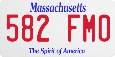 MA license plate 582FM0