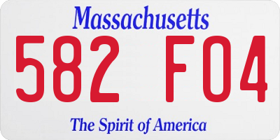 MA license plate 582FO4