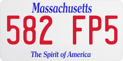 MA license plate 582FP5
