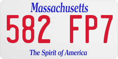 MA license plate 582FP7