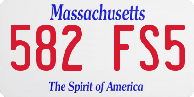 MA license plate 582FS5