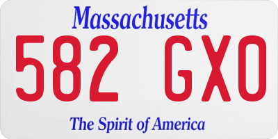 MA license plate 582GX0