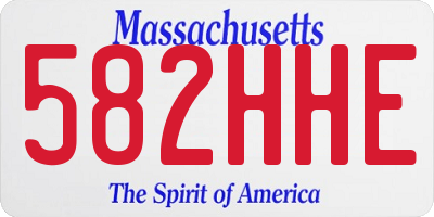 MA license plate 582HHE