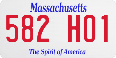 MA license plate 582HO1