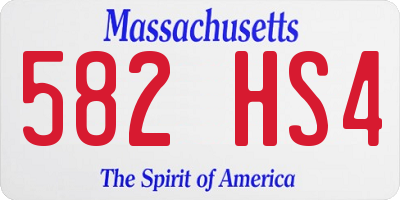 MA license plate 582HS4