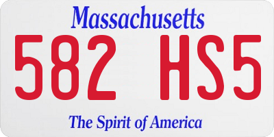 MA license plate 582HS5