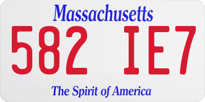 MA license plate 582IE7