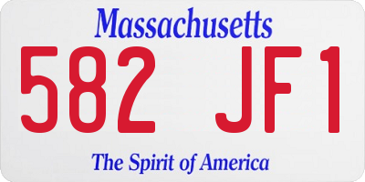 MA license plate 582JF1