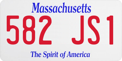 MA license plate 582JS1