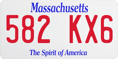 MA license plate 582KX6