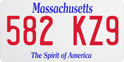 MA license plate 582KZ9