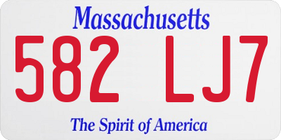 MA license plate 582LJ7