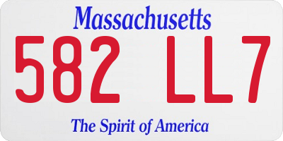 MA license plate 582LL7