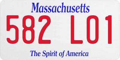 MA license plate 582LO1
