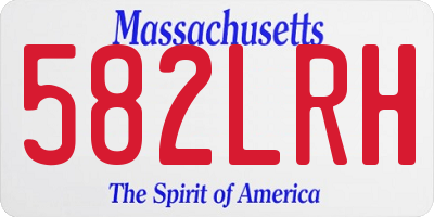 MA license plate 582LRH