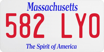 MA license plate 582LY0