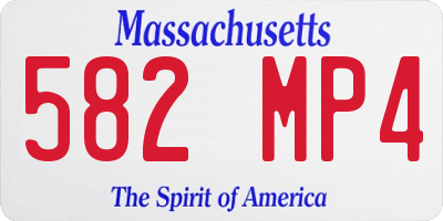 MA license plate 582MP4