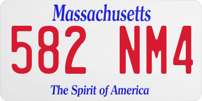 MA license plate 582NM4