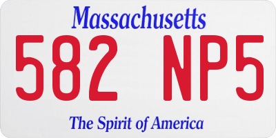 MA license plate 582NP5