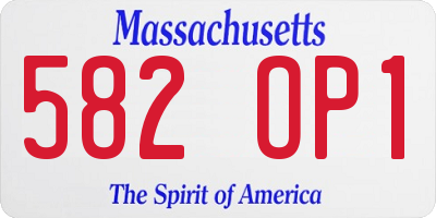 MA license plate 582OP1